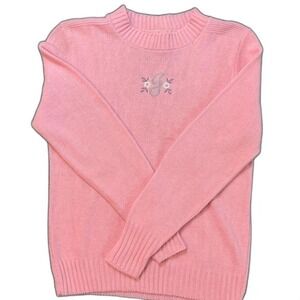 Vintage embroidered soft pink initial monogram coquette girlhood women Made USA